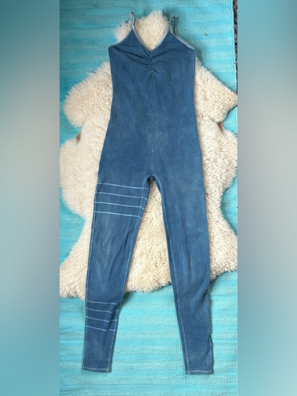 Purusha people organic indigo dye jumpsuit Medium vintage